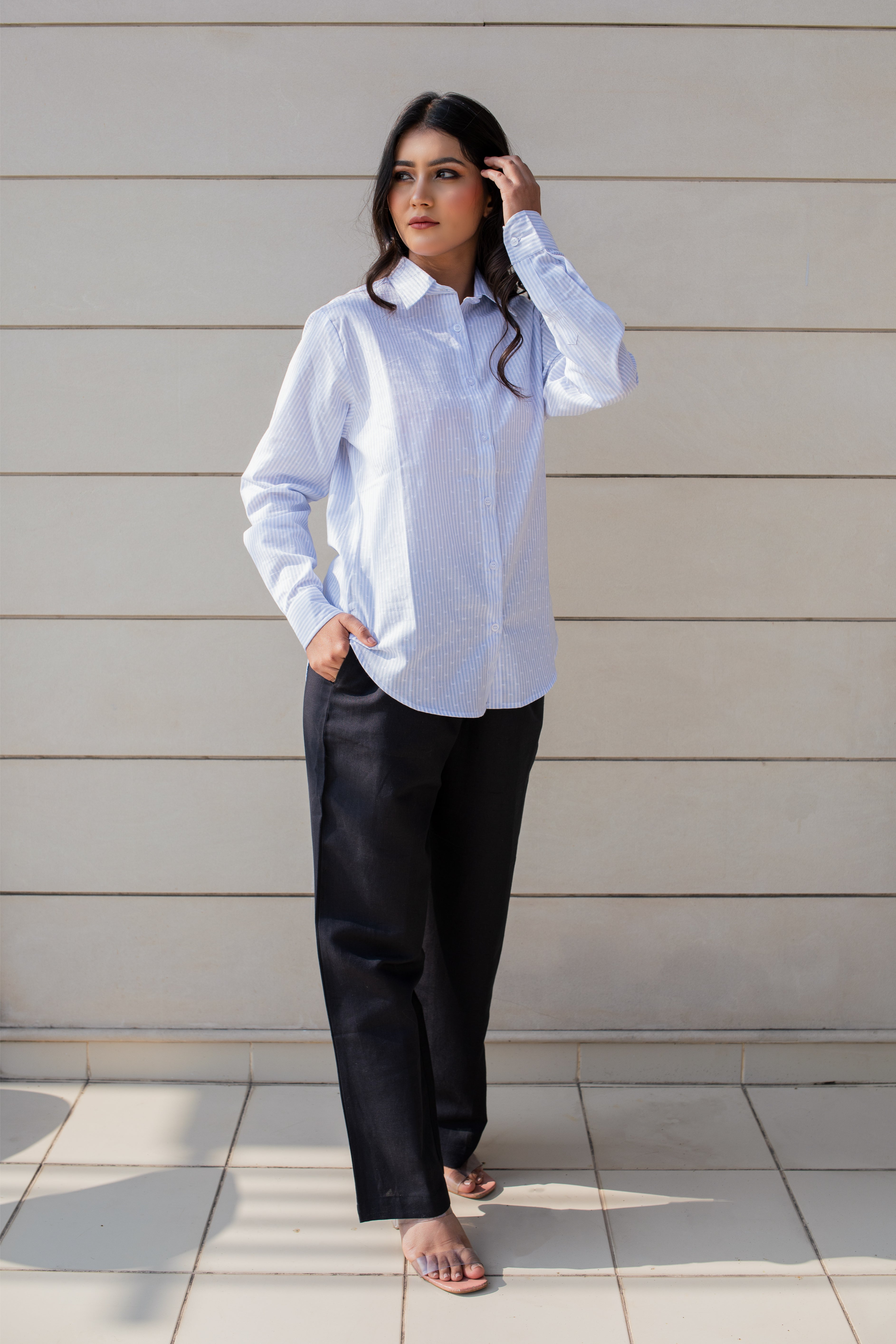 DEEP BLUE LINEN PANT