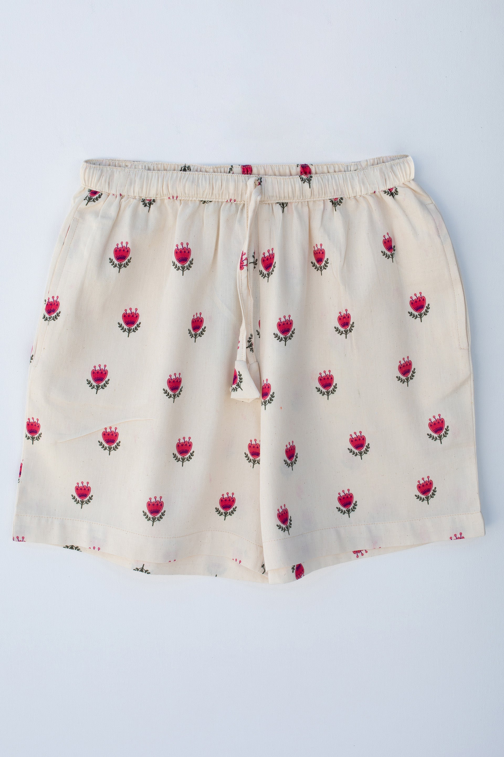 PRINTED COTTON SILK SHORTS