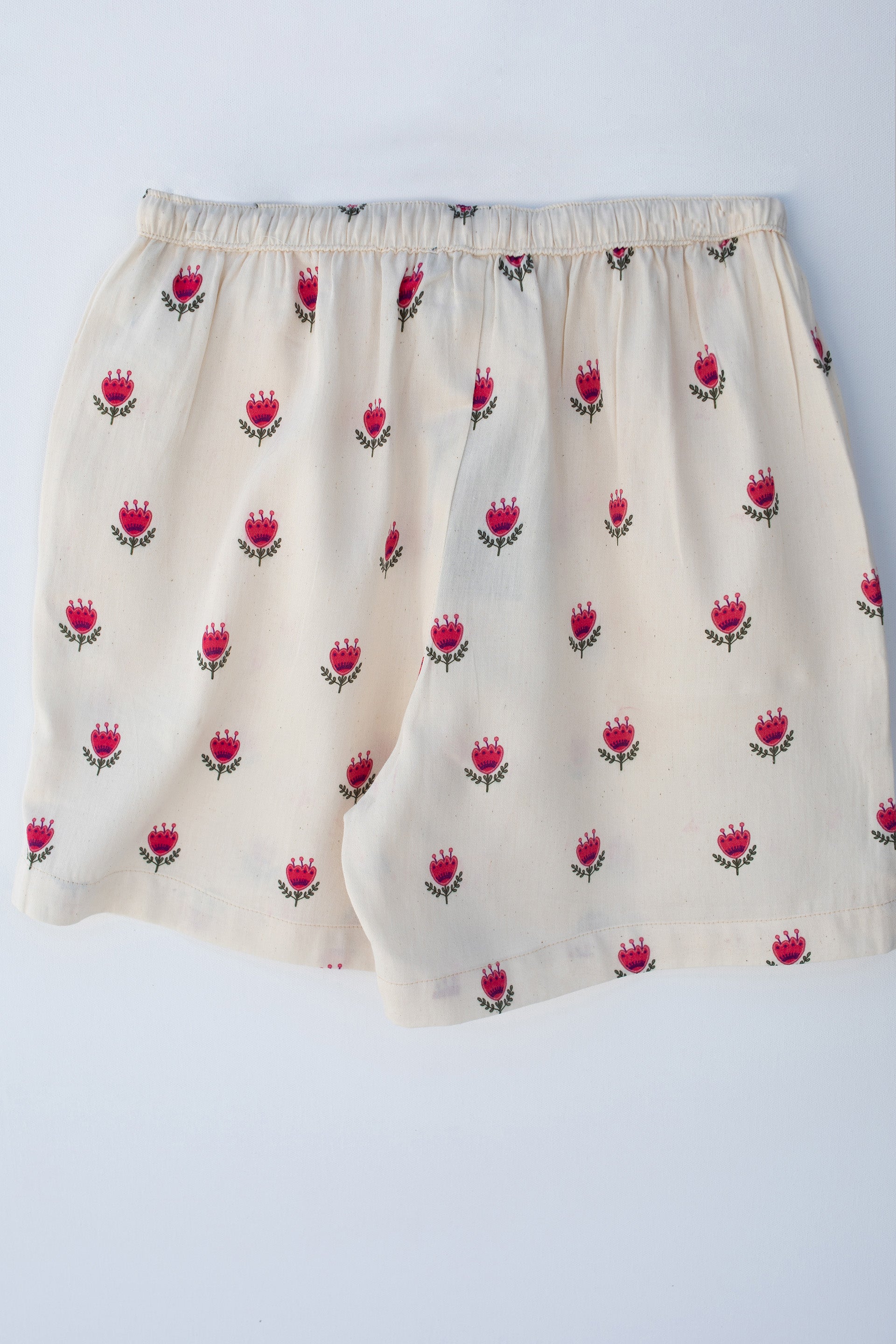 PRINTED COTTON SILK SHORTS