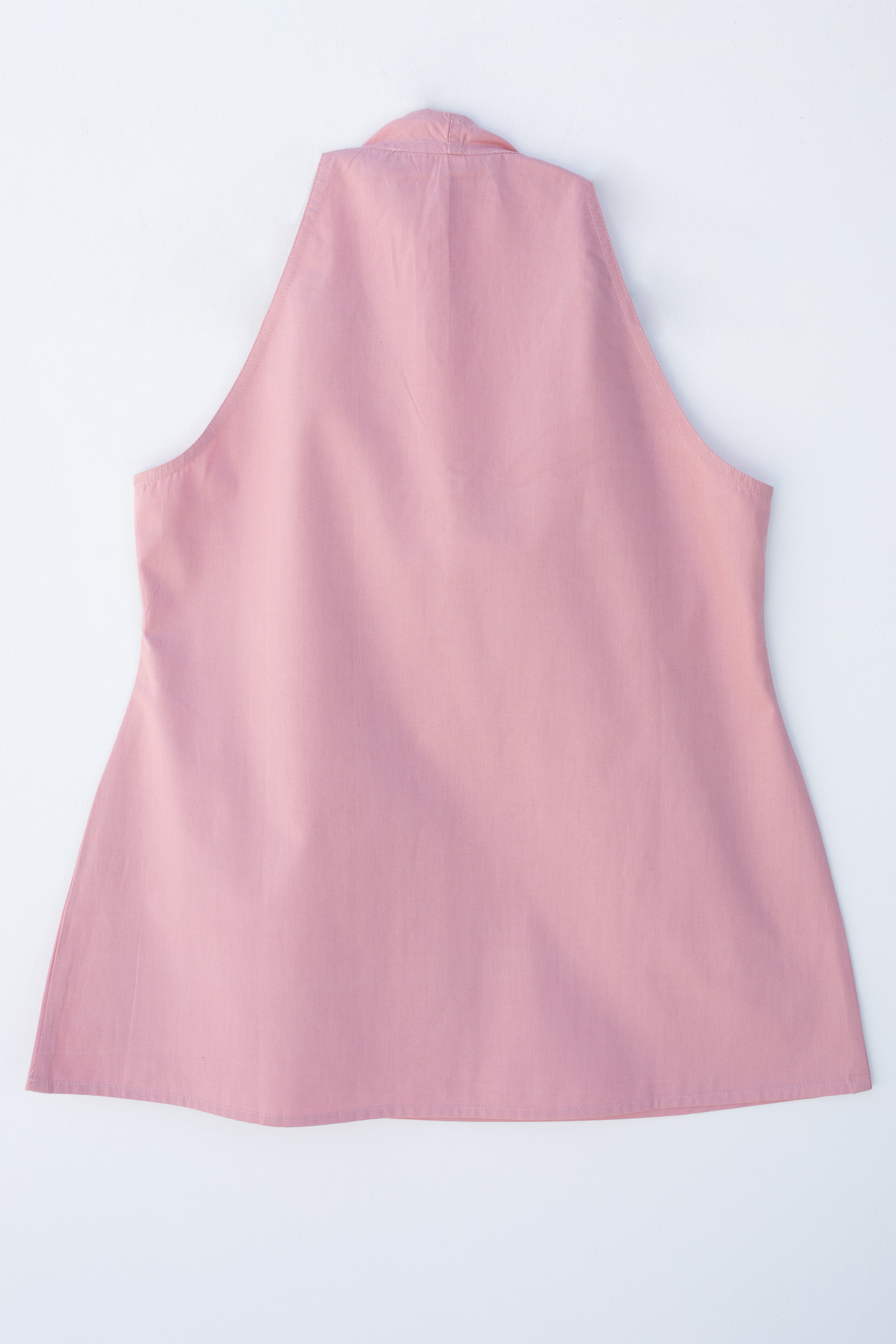 HALTER NECK TOP PINK POPLIN