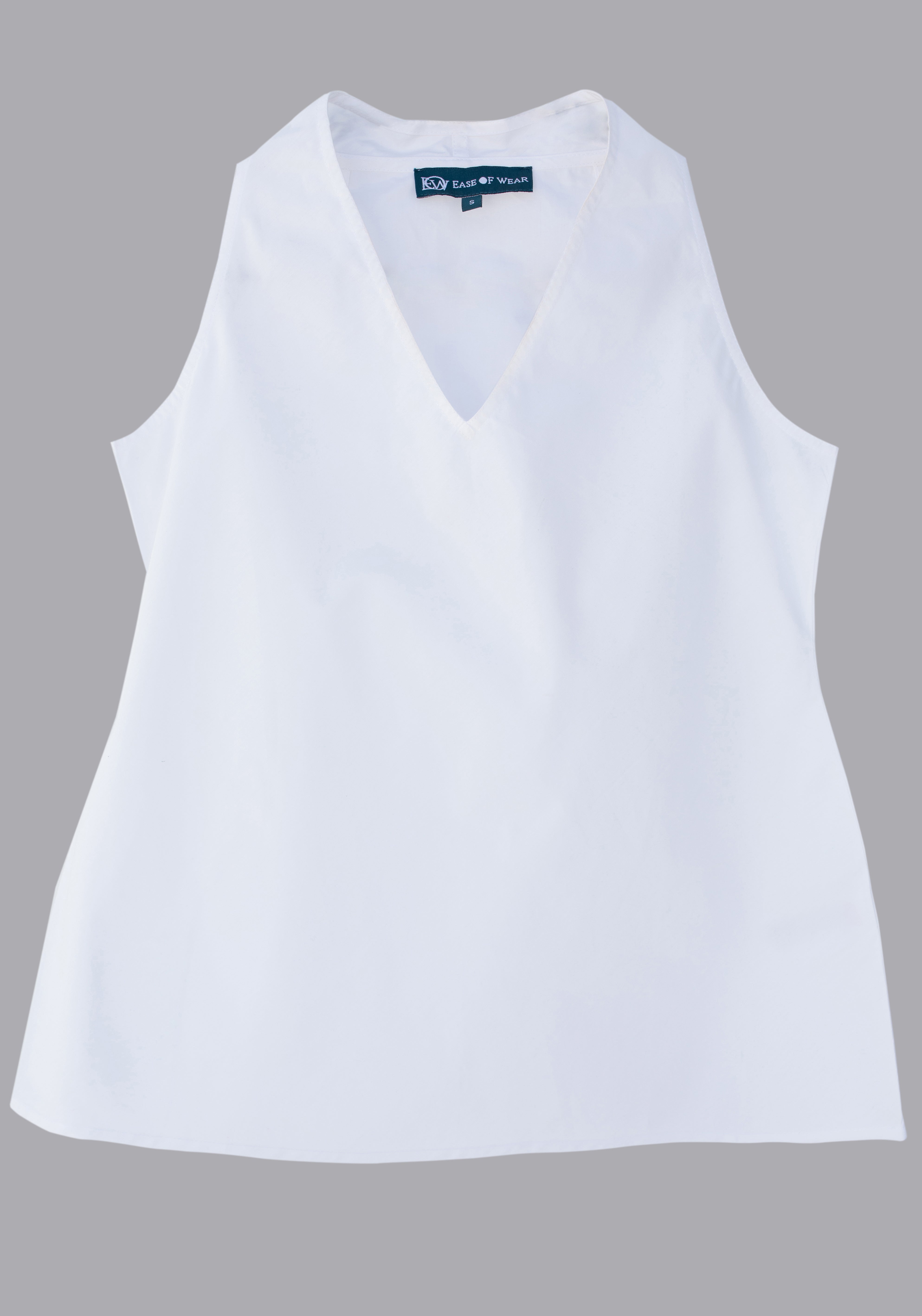 HALTER NECK TOP WHITE POPLIN