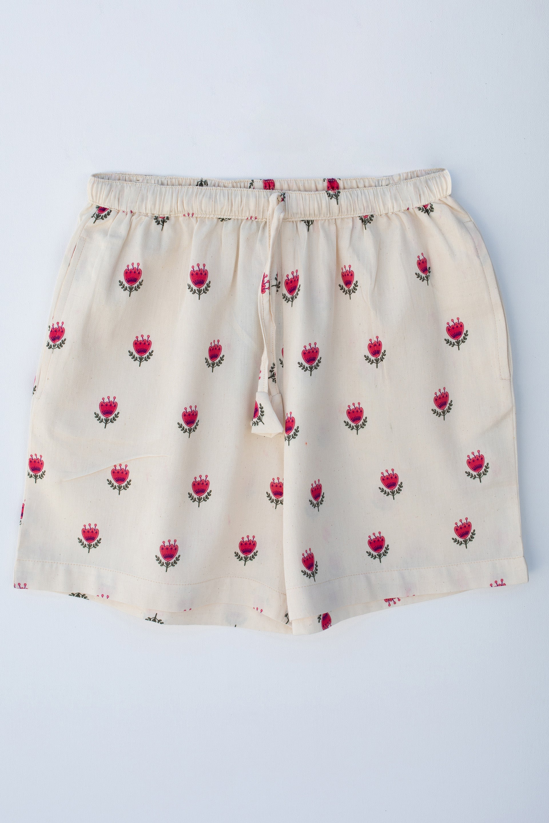 PRINTED COTTON SILK SHORTS