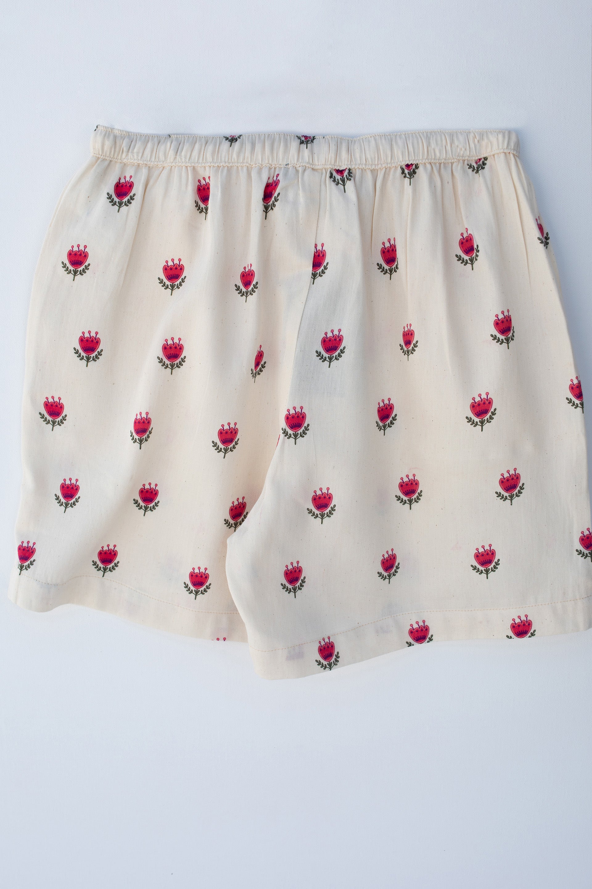 PRINTED COTTON SILK SHORTS