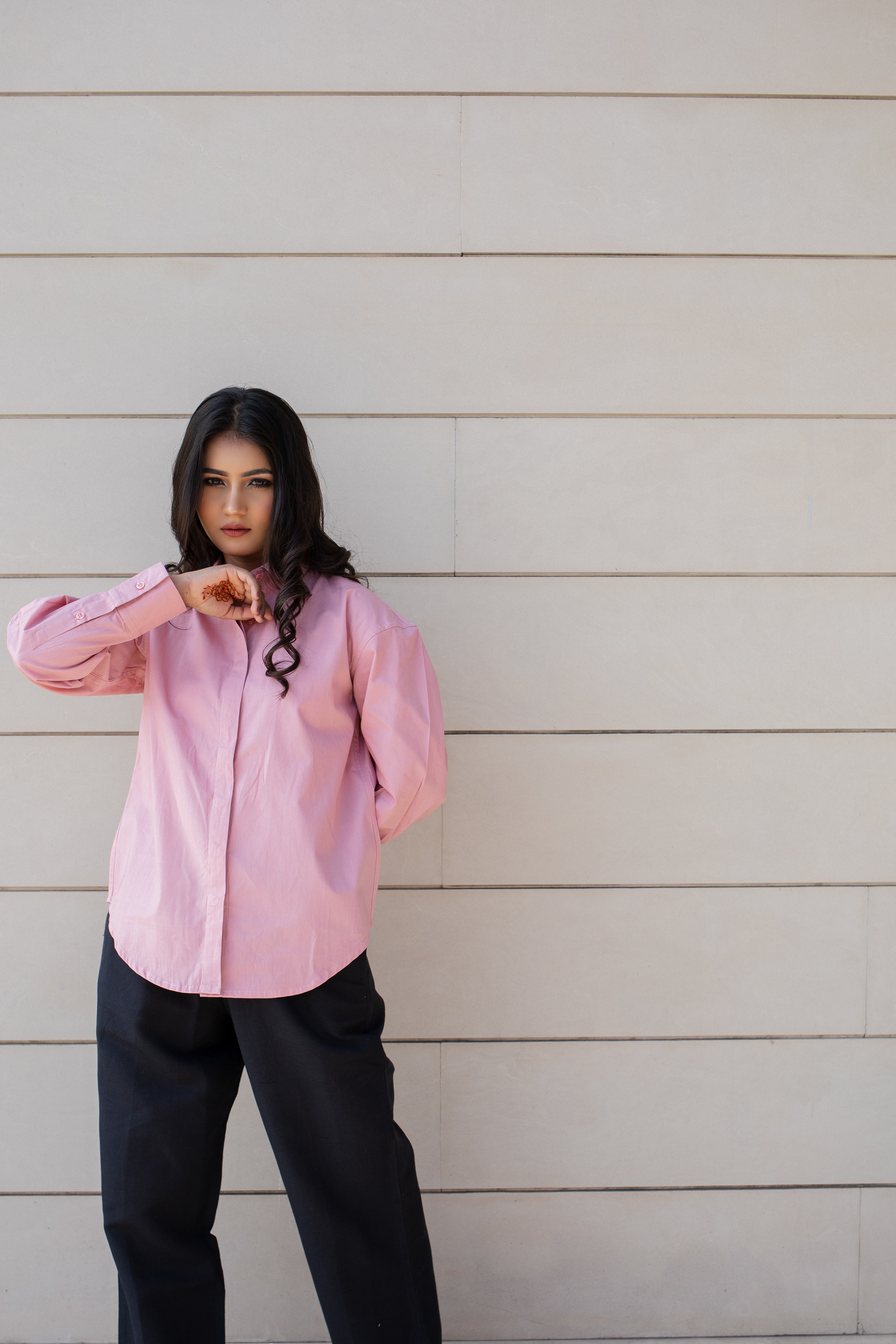 OVERSIZE PINK SHIRT POPLIN