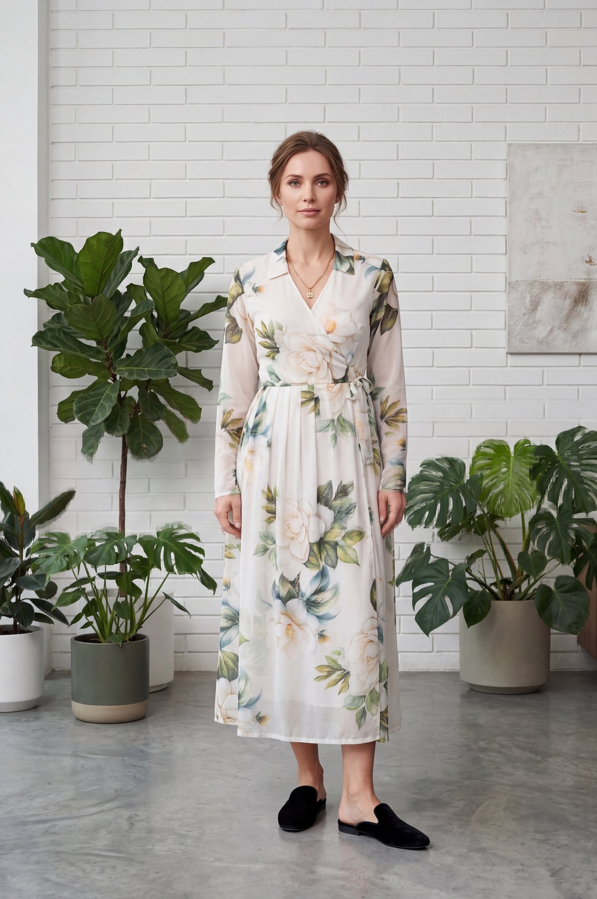 White Printed Flare Dress